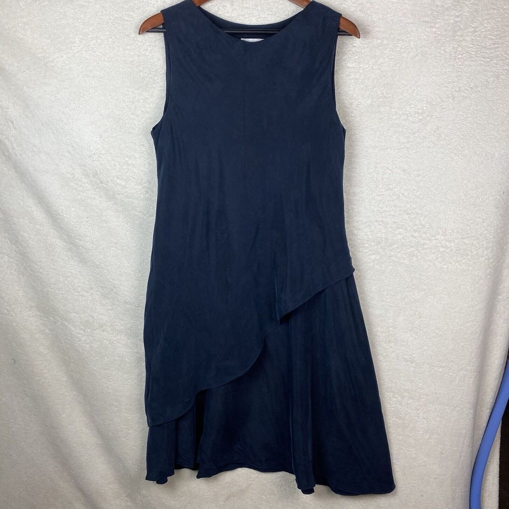 Womens Lola & Sophie New York Size Large Dress Tiered‎ Navy Sleeveless